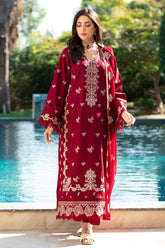 Carmine Chiffon Dupatta